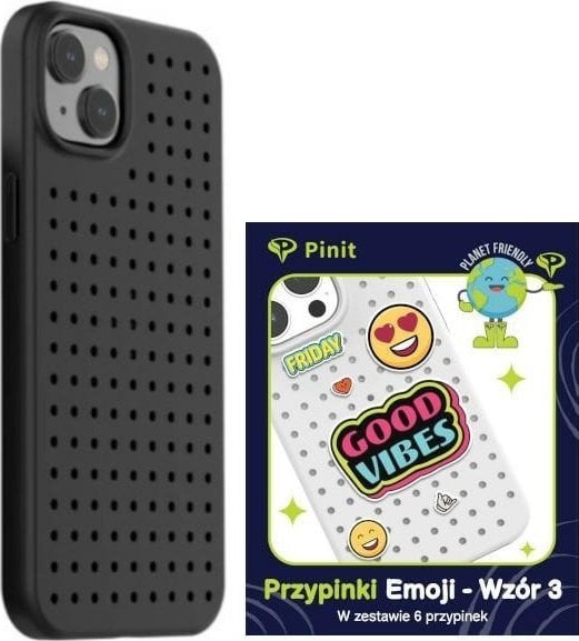 Pinit Zestaw Etui Pinit Dynamic + Emoji Pin iPhone 14 Plus 6.7" czarny/black wzór 3