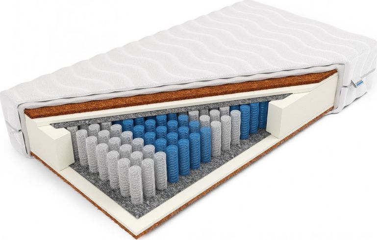 Frankhauer Materac TYCHE 200x200 kieszeniowy z kokosem 7-strefowy Frankhauer