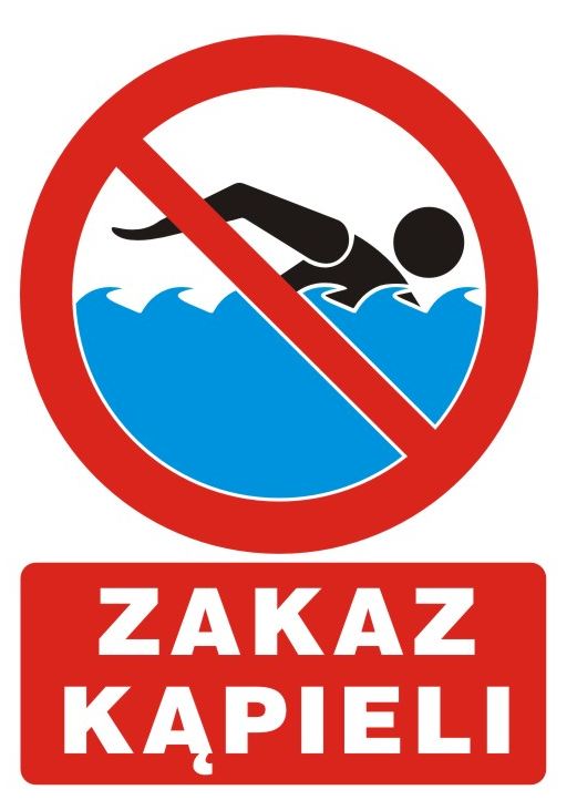 Tablica 35x25cm Zakaz Kąpieli - TBI-80
