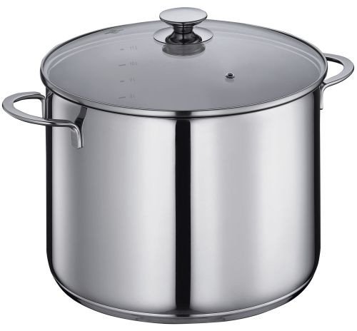 Stalowy garnek ze szklaną pokrywką Kuchenprofi Capri, 12 l, śred. 28 x 20,5 cm
