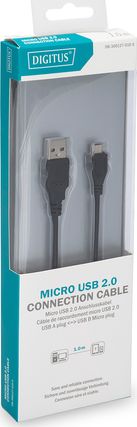 Kabel USB Digitus USB-A - 1 m Czarny (DB-300127-010-S)