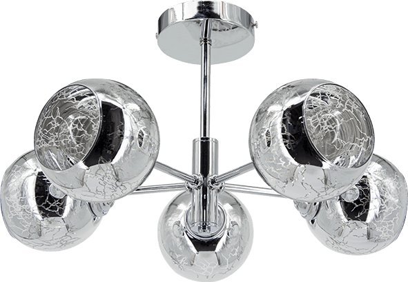 Lampa wisząca Mdeco Nowoczesna lampa sufitowa ELM2209/5 8C nad łóżko kule chrom