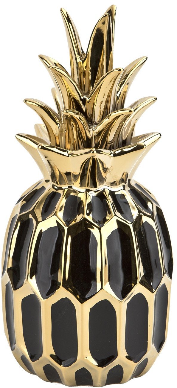 Dekoracja z ceramiki Ananas czarno-złoty 164417