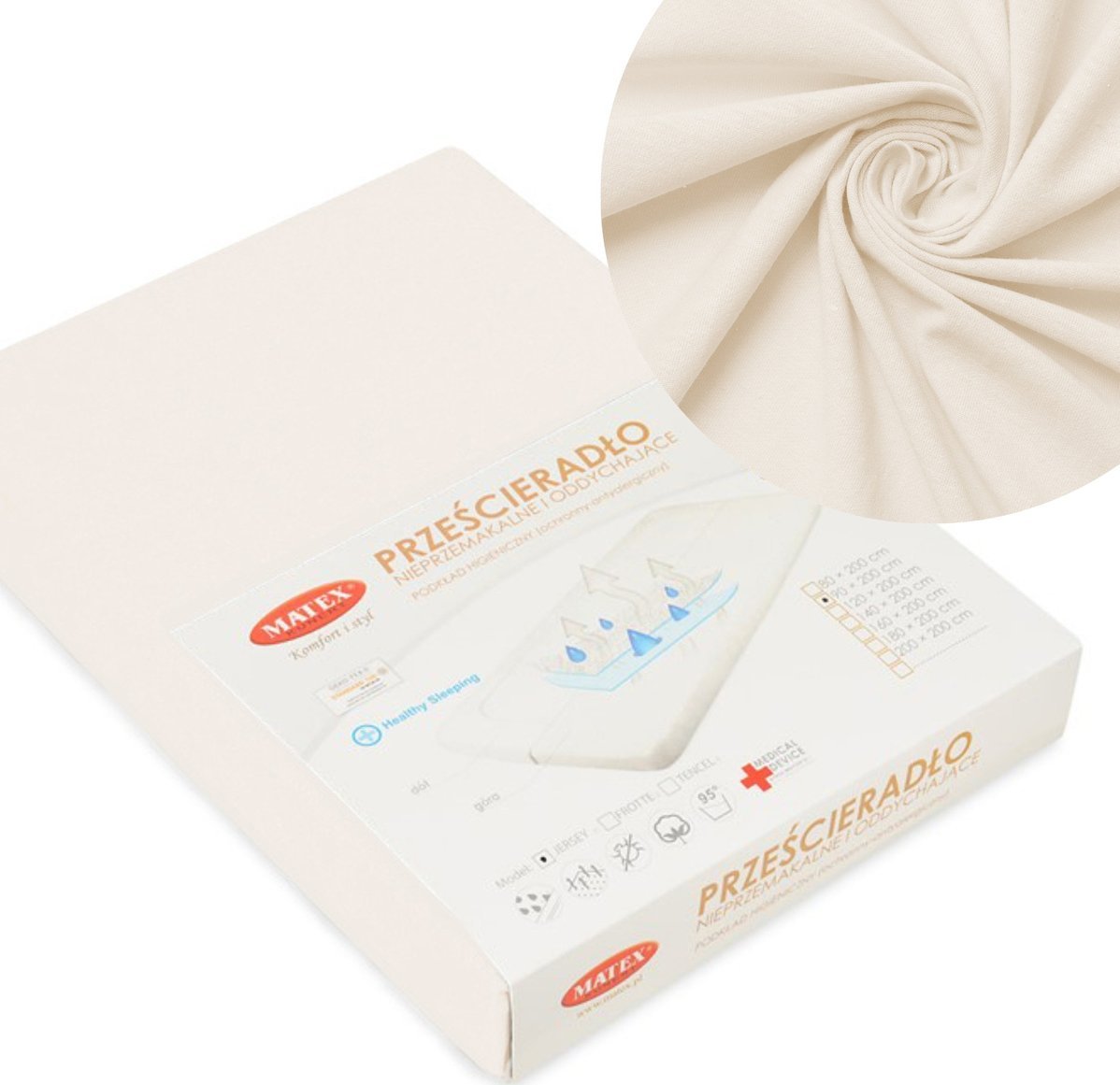 BabyMatex Prześcieradło Ochronne 70 x 140 z Gumką JERSEY 02