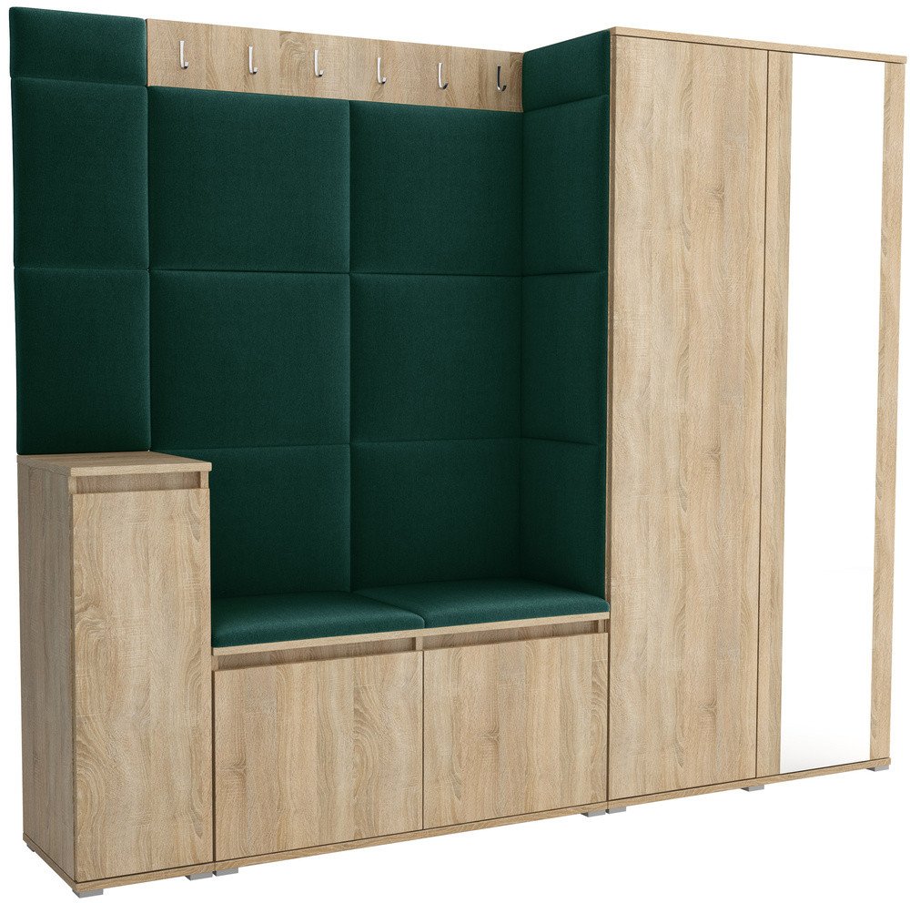 Tapicerowana garderoba Noris VIII z lustrem - kolor sonoma + tkanina Trinity 28