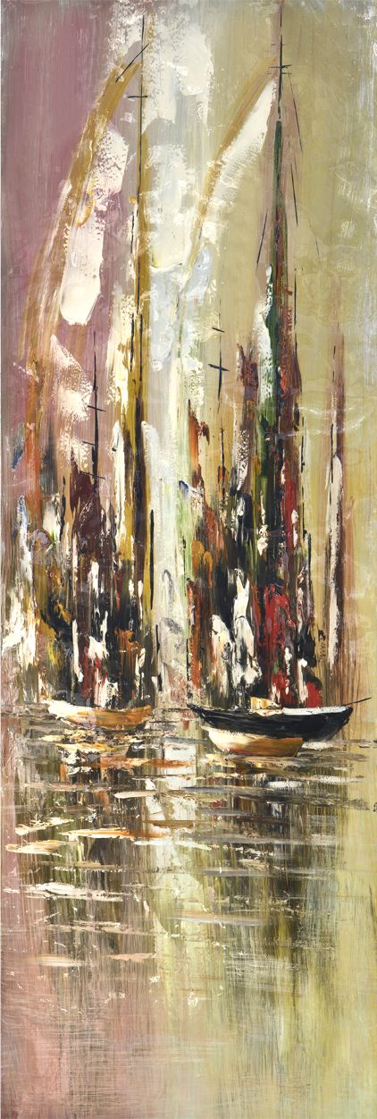 Witek Home Obraz abstrakcyjny 50x150 cm Morning in the Docks