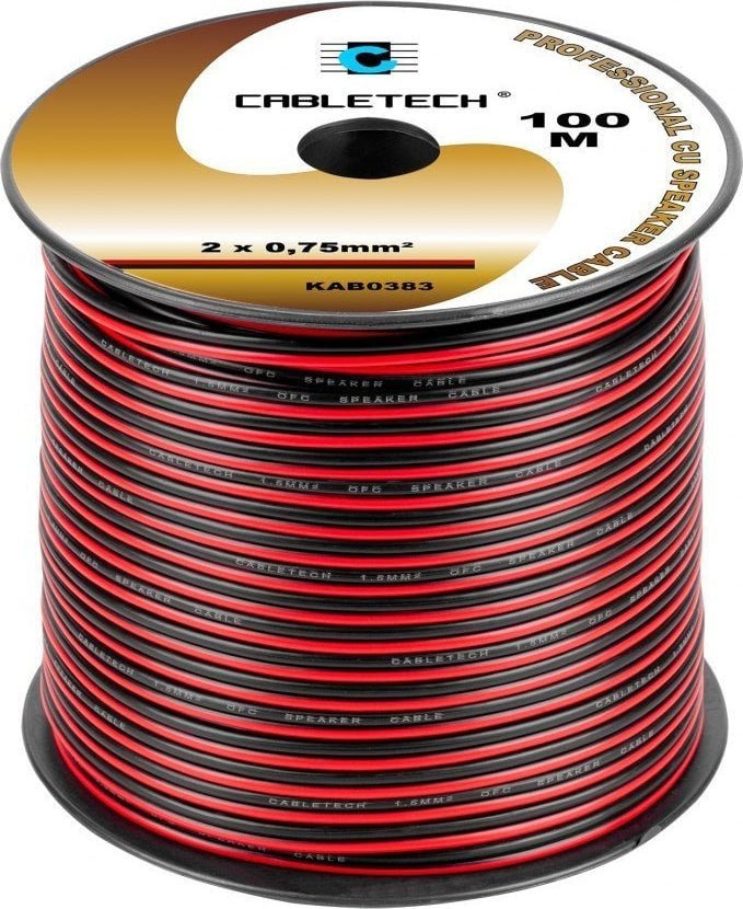 Przewód Cabletech Kabel głośnikowy 0,75mm czarno-czerwony