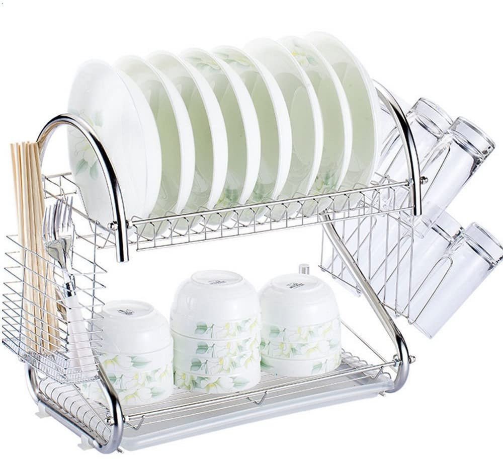 BB63 SUSZARKA DO NACZYŃ DUŻA DWUPOZIOMOWA CHROMOWANA STOJĄCA LUB WISZĄCA OCIEKACZ