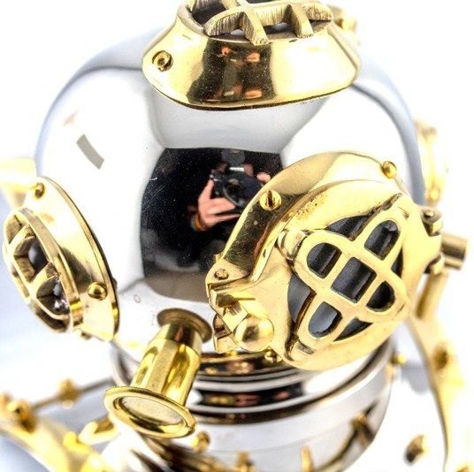 Giftdeco Mosiężny hełm nurka DIVER