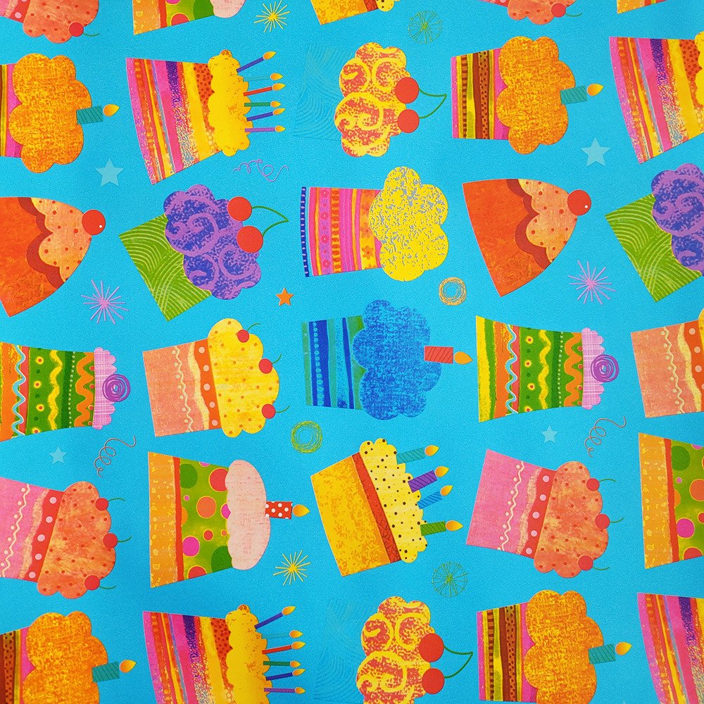 Papier babeczki urodziny do prezentów 57cmx2m 2m19A