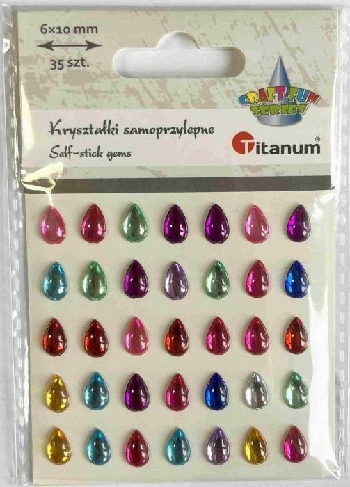 Titanum Kryształki samoprzylepne Łezki mix 35szt