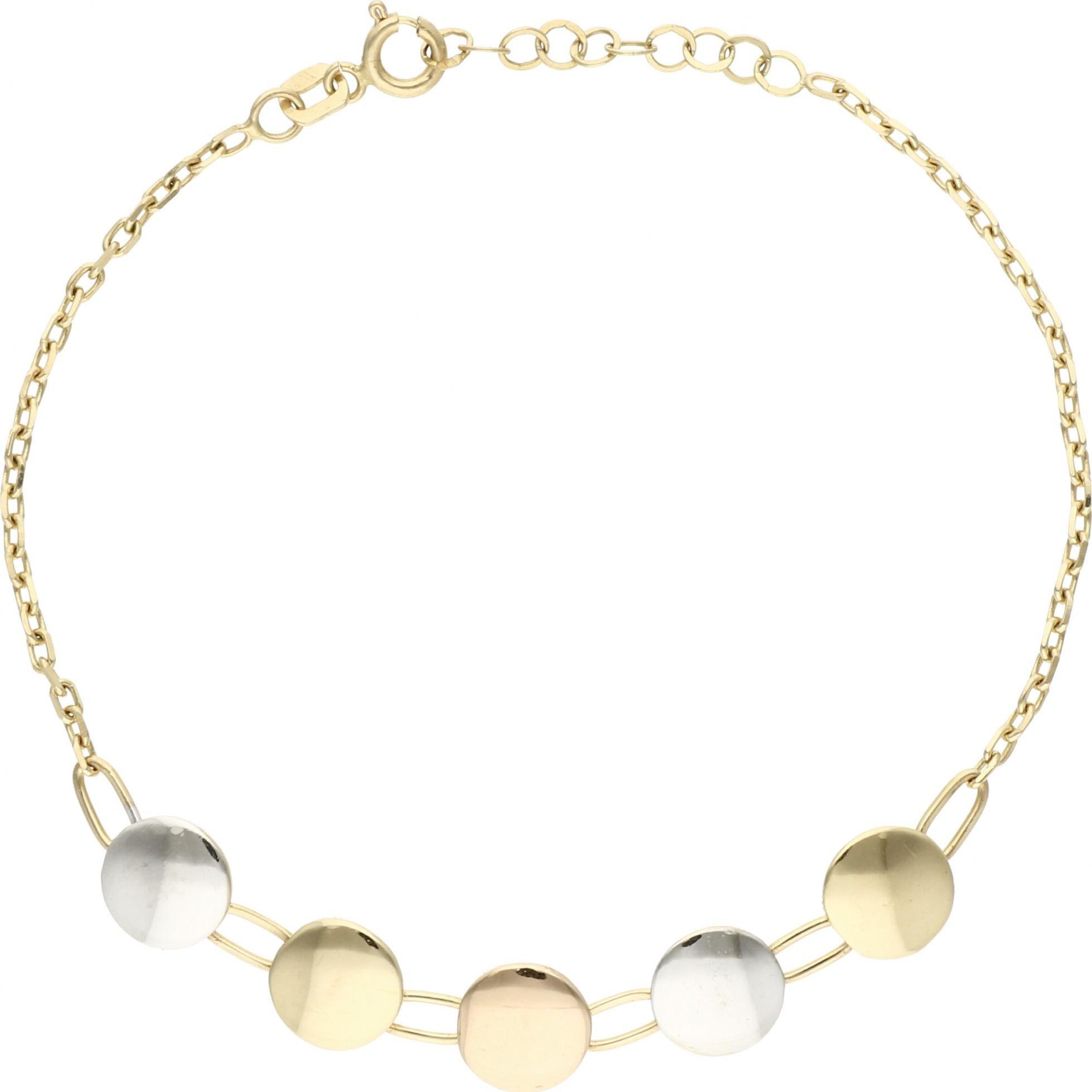 Rosanto Bransoletka z talerzykami w trzech kolorach złota 19 cmn 585 14k