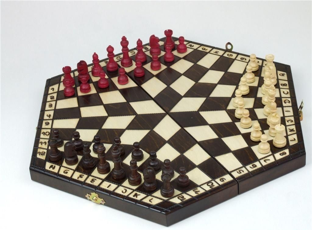 Abino Szachy drewniane 3 osobowe