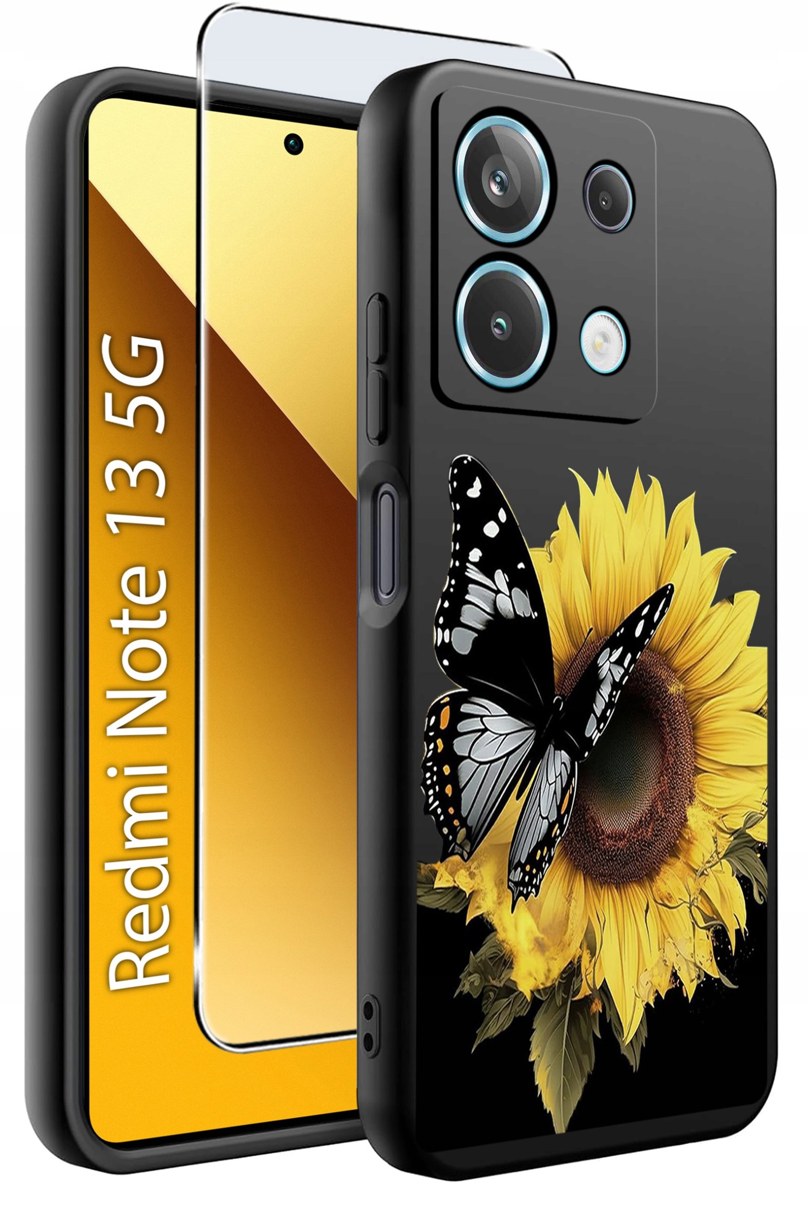 ETUI do Xiaomi Redmi Note 13 5G WZORY |SILIKONOWE MATT CASE +SZKŁO 9H