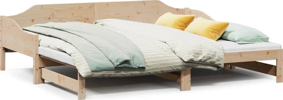 vidaXL vidaXL Łóżko dzienne rozsuwane, 90x190 cm, lite drewno sosnowe