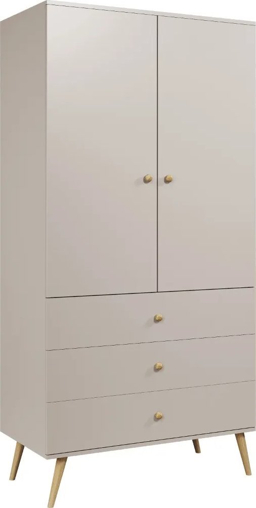 Szafa LEBEL z szufladami 3SZ 100cm kaszmirowa MELIMEBLE