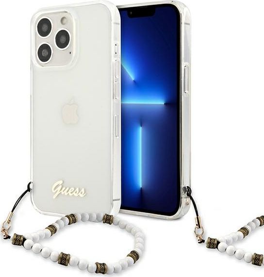 Guess Guess GUHCP13LKPSWH iPhone 13 Pro / 13 6,1" Transparent hardcase White Pearl