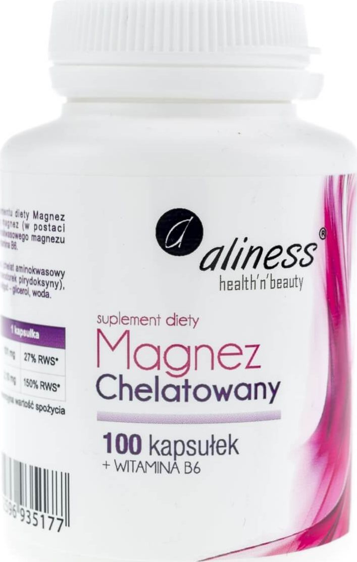 Aliness Aliness Magnez Chelatowany + Witamina B6 - 100 kapsułek