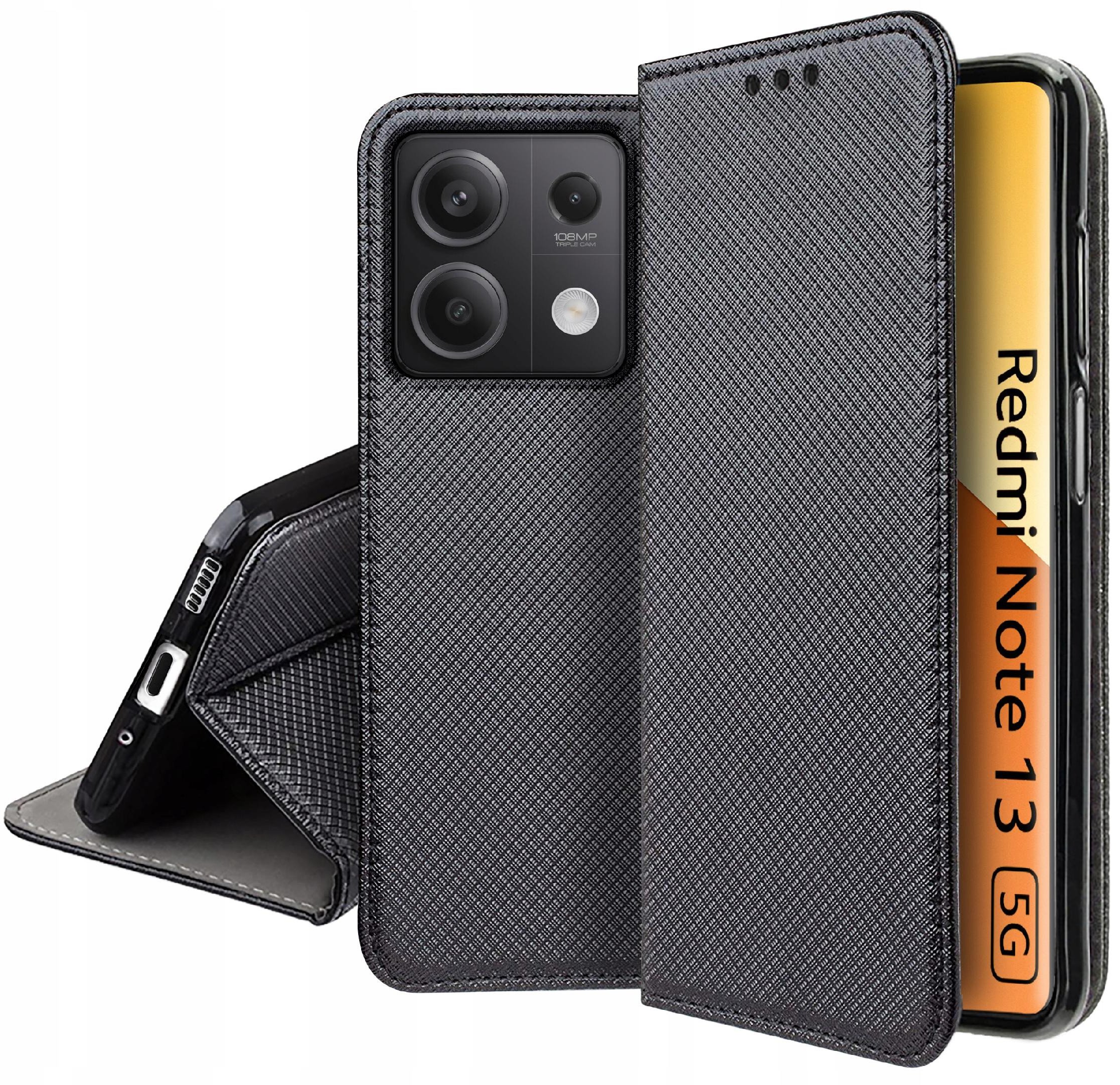Etui do Xiaomi Redmi Note 13 5G SMART MAGNET CASE PORTFEL + SZKŁO 9H
