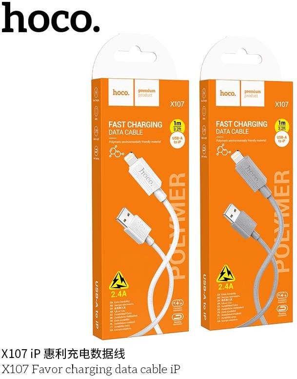 Kabel USB Hoco USB-A - Lightning 1 m Biały