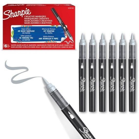 Sharpie Markery akrylowe szare (6szt)