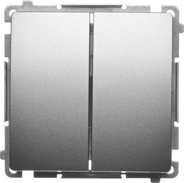 Kontakt-Simon Łącznik świecznikowy Simon Basic podwójny z podświetleniem 10AX 250V satynowy (BMW5L.01/29)