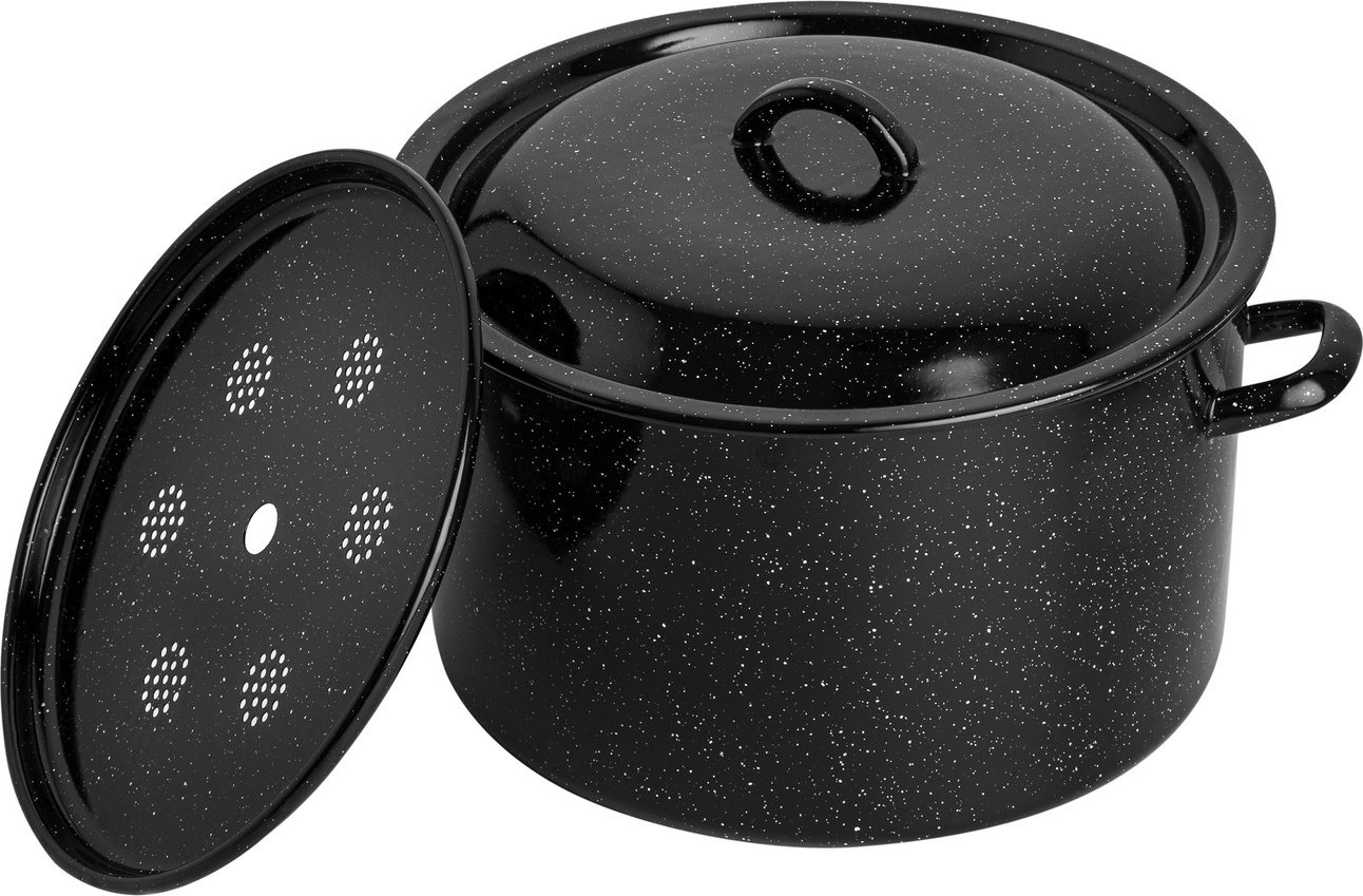 Emalia Pleszew Garnek emaliowany Emalia Polska Pleszew do słoików z pokrywką 32 cm 16 l