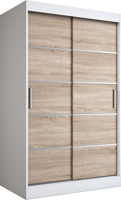 Elior Szafa przesuwna w kolorze biały + dąb sonoma - Livia 3X
