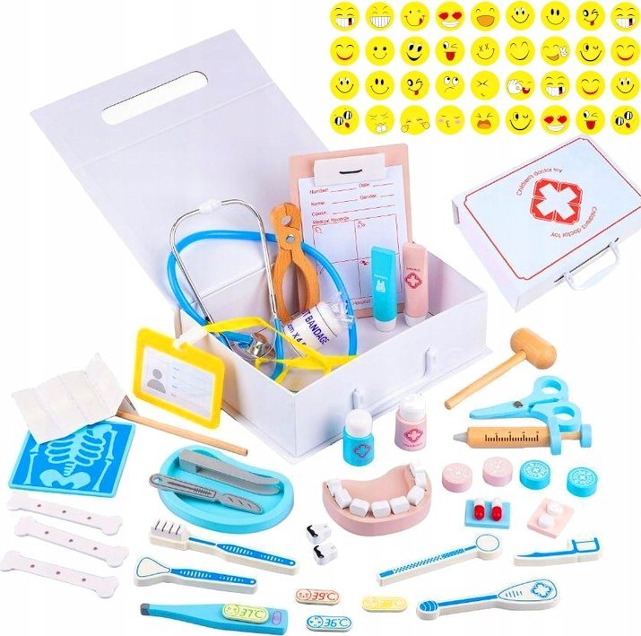 ZESTAW LEKARZA DLA DZIECI WALIZKA APTECZKA PIELĘGNIARKA MAŁY DOKTOR