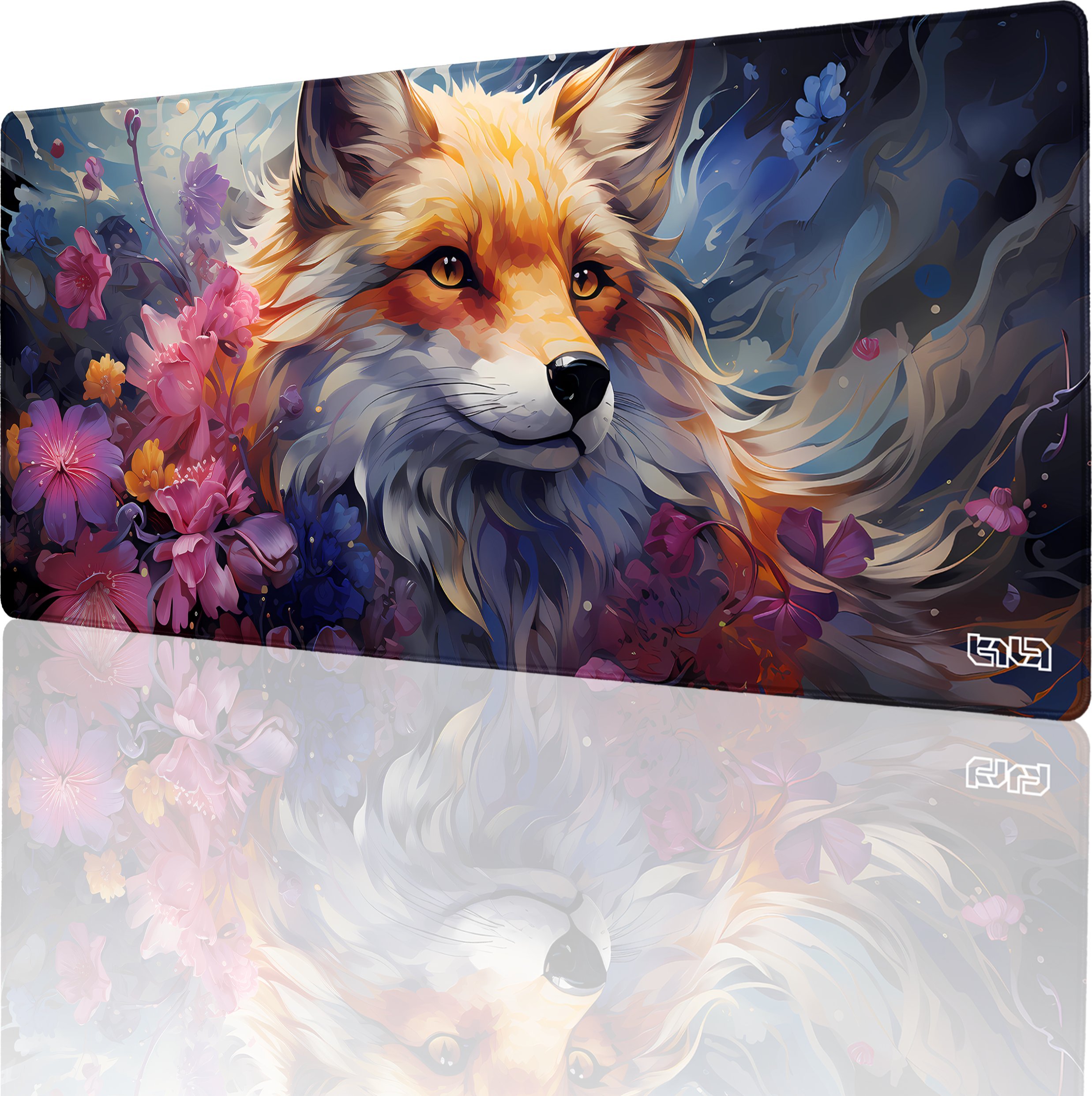 Podkładka Tilt PODKŁADKA POD MYSZKĘ XXL Kwiecisty Lis 90x40 TILT XL Na biurko Dla gracza