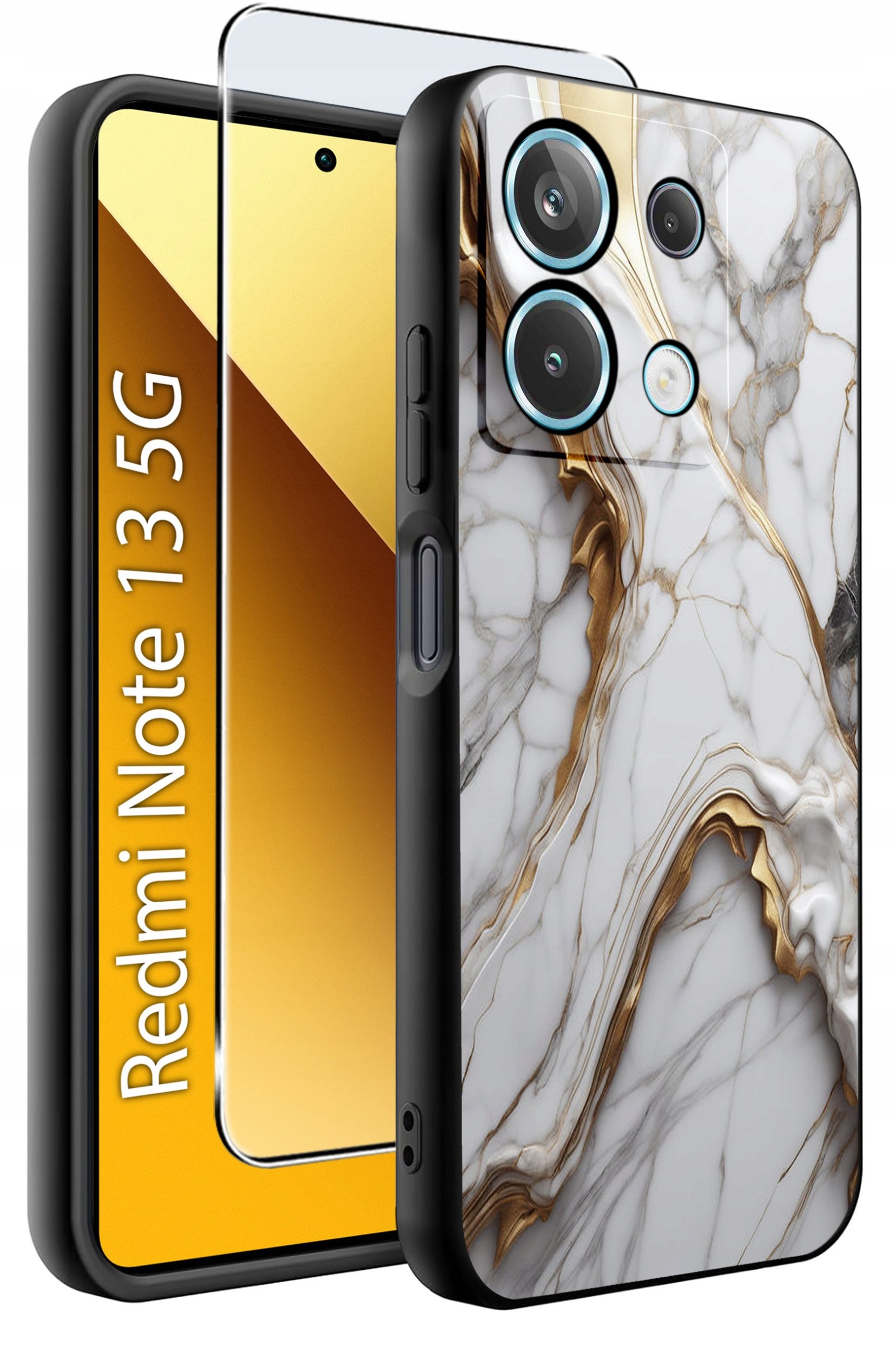 ETUI do Xiaomi Redmi Note 13 5G WZORY |SILIKONOWE MATT CASE +SZKŁO 9H