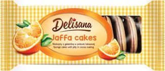 Delisana Biszkopty z galaretką o smaku pomarańczowym w polewie kakaowej 135g