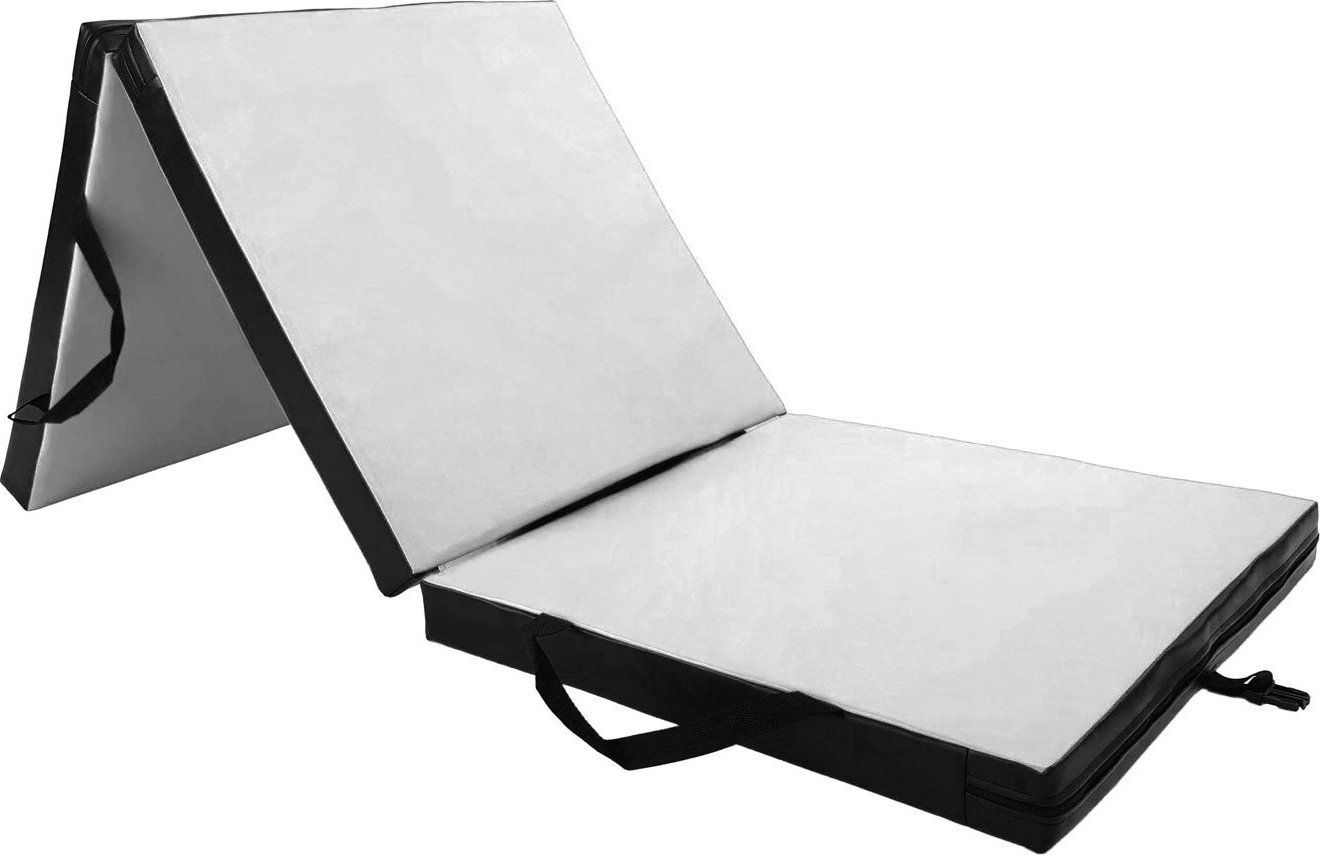 UnderFit Materac gimnastyczny 3-częściowy UF9562 180 cm x 60 cm x 6 cm biały miękki