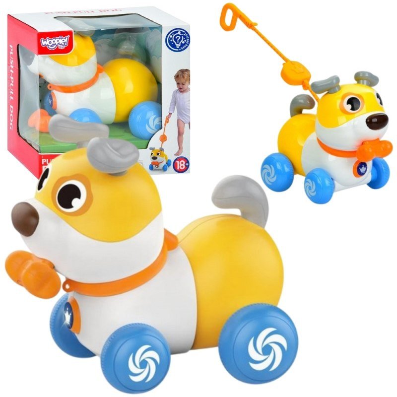 INTERAKTYWNY PIESEK 2W1 PCHACZ SZCZEKAJĄCY DLA DZIECI 360 ST. 6M+ KREATYWNY