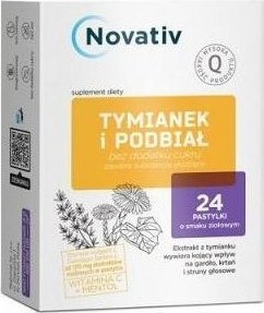 Medicinae Novativ Tymianek i Podbiał, 24 tabletki do ssania - Długi termin ważności!