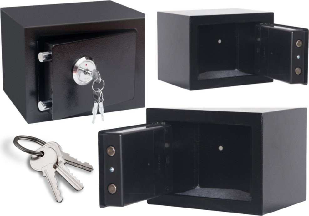 Domowy Sejf Na Kluczyk Stalowy Czarny 23x17x17cm