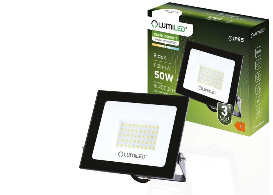 Naświetlacz LED ZUNA2 50W 4500lm 4000K IP65 Czarny LUMILED