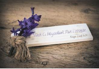 Szaron A Kartka składana - Niech Ci błogosławi - wz. deska