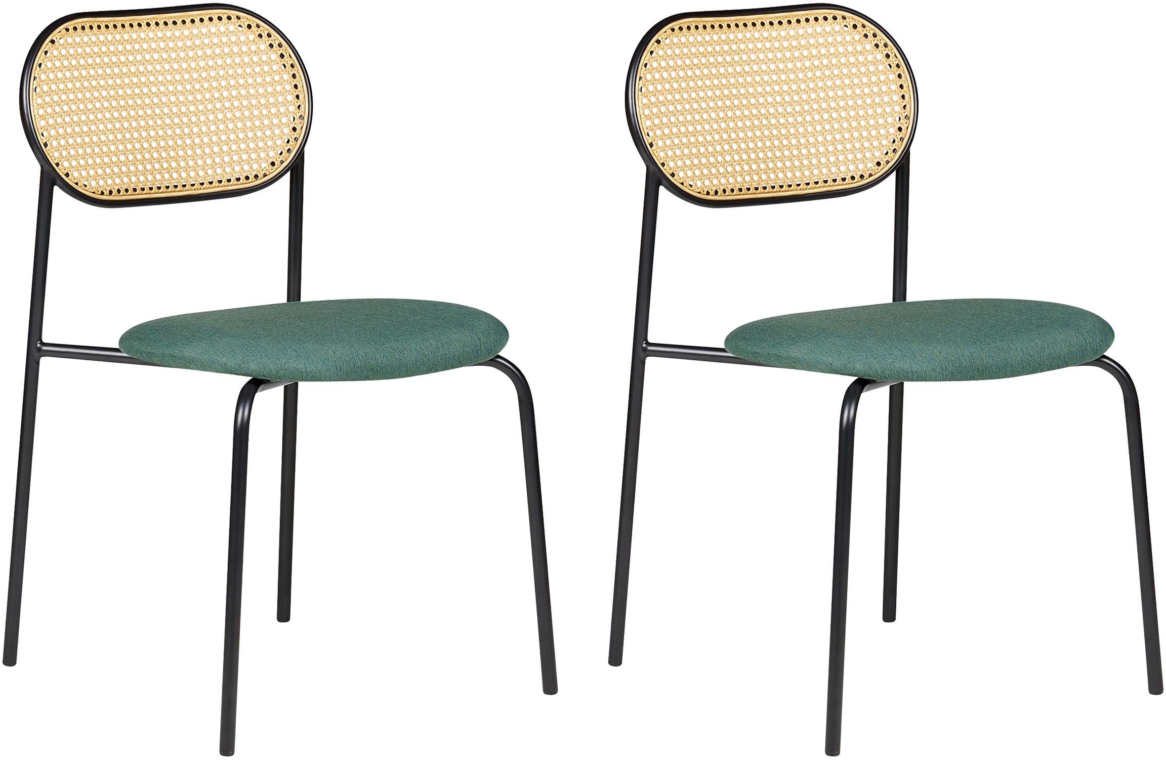 Zestaw 2 krzeseł do jadalni ADAVER Metal Czarny