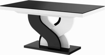Hubertus Stół BELLA 160(256)x89 czarny połysk/biały połysk rozkładany
