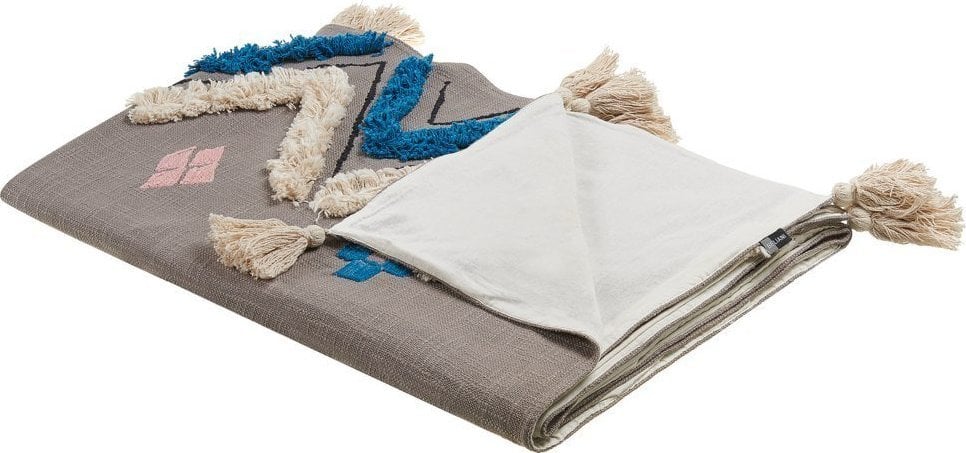 Beliani Koc Bawełniany 130 X 180 Cm Szary Kottayam!