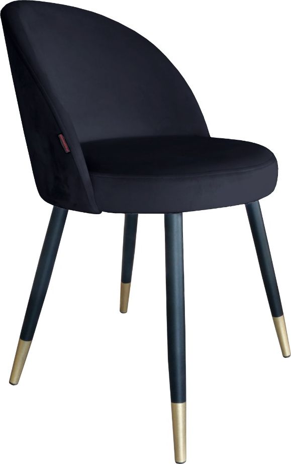 Atos Krzesło TANEW VELVET GOLD czarne w stylu glamour na metalowych nogach ATOS