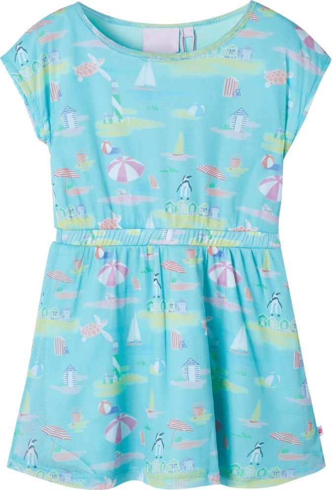 vidaXL Sukienka dziecięca, jasnoniebieska, 128