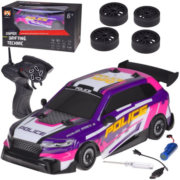 Joko Auto do driftu zdalnie sterowane PODŚWIETLENIE wymienne opony 4WD RC0744