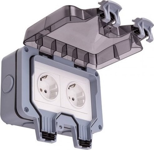 Tuya Virštinkinė rozetė 2 lizdų IP66, EU