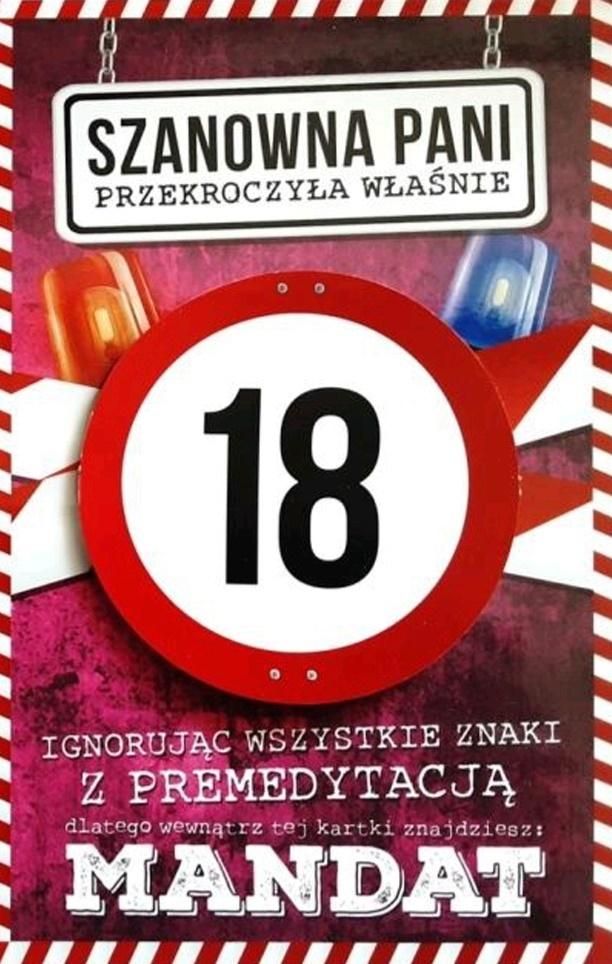 Yeku Karnet Urodziny 18 damskie JCX - 008