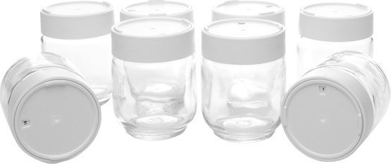 Rommelsbacher Rommelsbacher yoghurt maker replacement glass set JG 8, glass (transparent / white, 8 pieces)