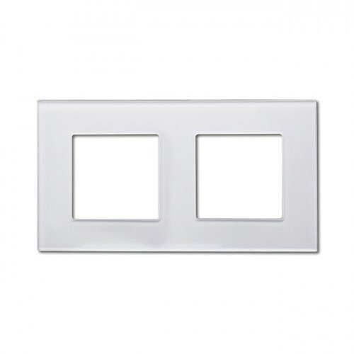Ramka szklana podwójna biała IP20