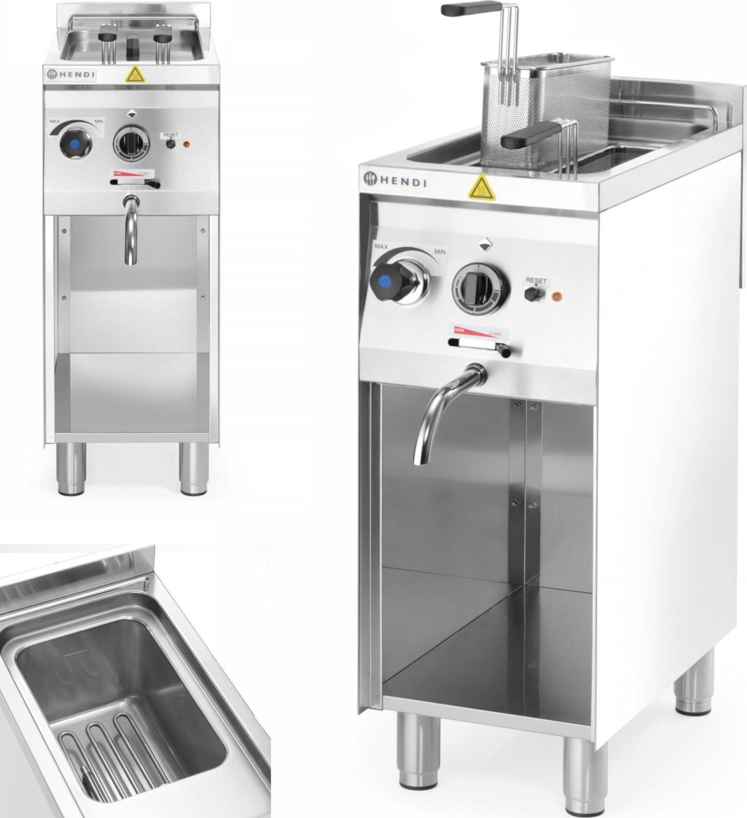 Hendi Urządzenie do gotowania makaronu pierogów warzyw wolnostojące 2 kosze 10 l 3500 W Urządzenie do gotowania makaronu pierogów warzyw wolnostojące