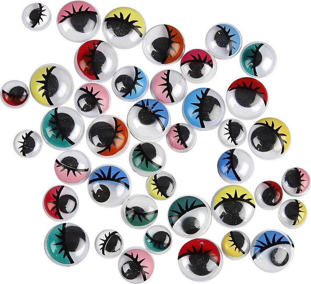 Kolorowe oczy 8 - 12 mmm zestaw 36 sztuk